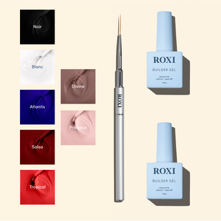 Roxi Artist's Arsenal with 2 Builder Gels 7, Gel Polish colours and 12mm precision brush