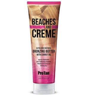 Tube of Beaches and Creme bronzing butter on a white background