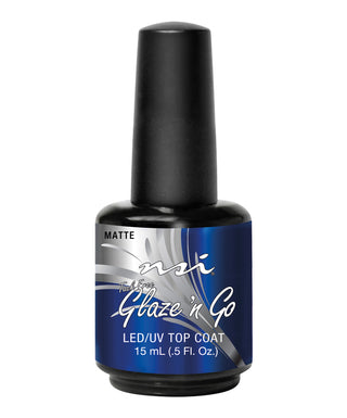 NSI Matte Glaze n Go 15ml , LED/UV non-wipe gel top coat for acrylic and gel nails